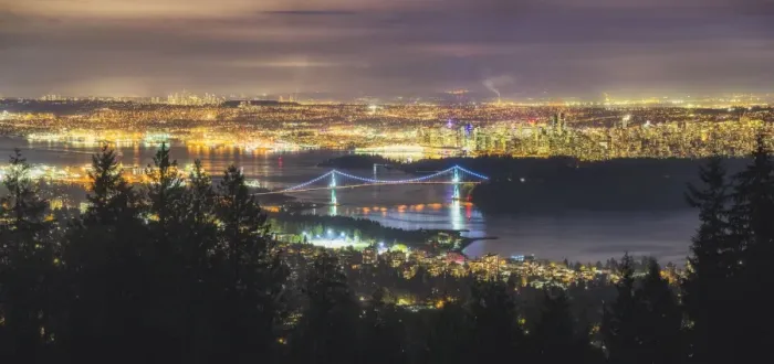 Framed Print : Vancouver city skyline panoramic view at night, Vancouver, British Columbia, Canada Framed Print : Vancouver city skyline panoramic view at night, Vancouver, British Columbia, Canada