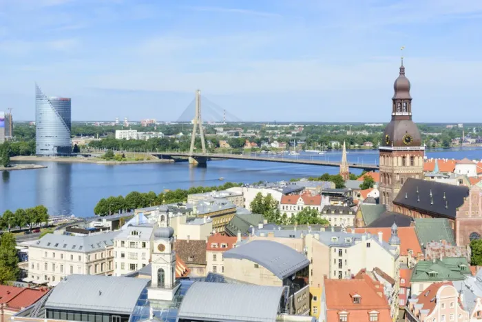 Framed Print : Vansu Bridge, Riga Cathedral, View from St. Peters Church, Riga, Latvia Framed Print : Vansu Bridge, Riga Cathedral, View from St. Peters Church, Riga, Latvia