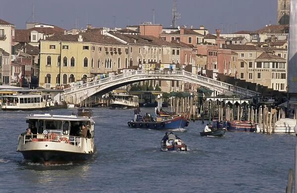 Vaporetto (water bus) on Grand Canal near the train station