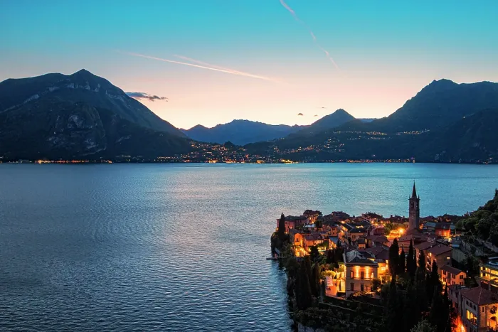 Framed Print : Varenna at dusk, Lake Como, Lecco province, Lombardy, Italy