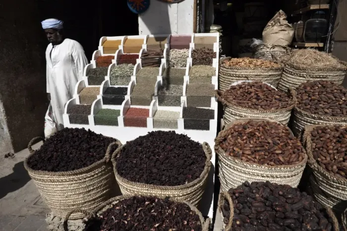 Framed Print : Various spices, dates and teas on sale at Aswan Souq, Aswan, Egypt, North Africa, Africa Framed Print : Various spices, dates and teas on sale at Aswan Souq, Aswan, Egypt, North Africa, Africa