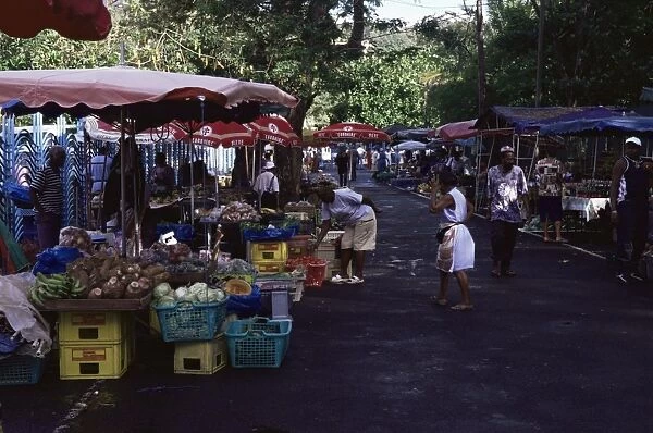 Vegetable market, Fort de France, Martinique, Lesser Antilles, West Indies