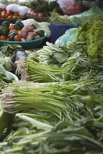 Vegetables at market, Phnom Penh, Cambodia, Indochina, Southeast Asia, Asia