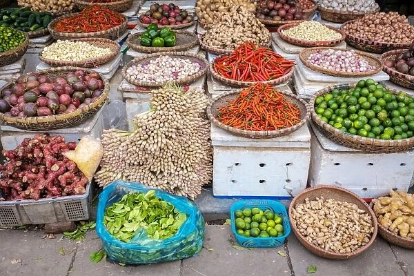 Vegetables for sale at Dong Xuan Market, Hoan Kiem District, Old Quarter, Hanoi, Vietnam