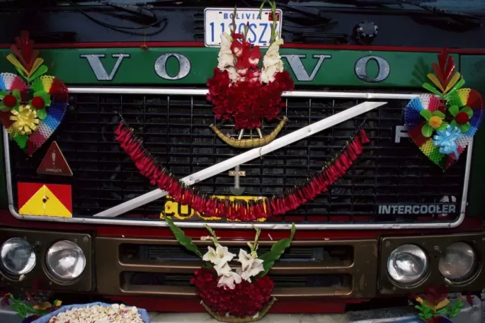 Framed Print : Vehicle dressed up for the cha lla, car blessing, Copacabana, Lake Titicaca