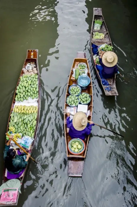 Framed Print : Vendors paddle their boats, Damnoen Saduak Floating Market, Thailand Framed Print : Vendors paddle their boats, Damnoen Saduak Floating Market, Thailand