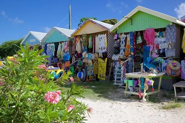 Vendors stalls, Long Bay, Antigua, Leeward Islands, West Indies, Caribbean, Central America