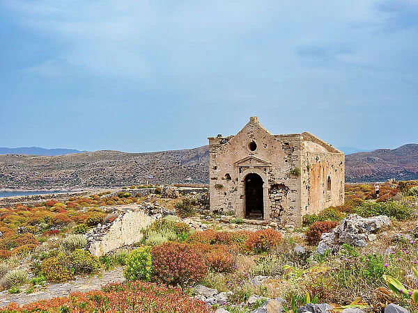 Venetian Fort Ruins, Imeri Gramvousa, Chania Region, Crete, Greek Islands, Greece, Europe