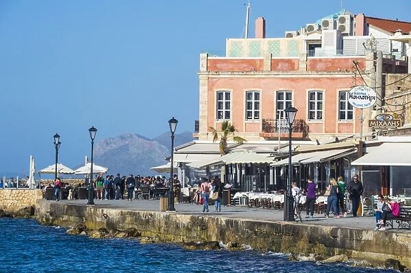 Venetian harbour of Chania, Crete, Greek Islands, Greece, Europe