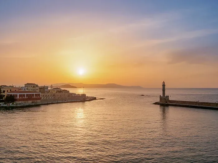 Framed Print : Venetian Harbour at sunset, elevated view, City of Chania, Crete, Greek Islands, Greece, Europe Framed Print : Venetian Harbour at sunset, elevated view, City of Chania, Crete, Greek Islands, Greece, Europe