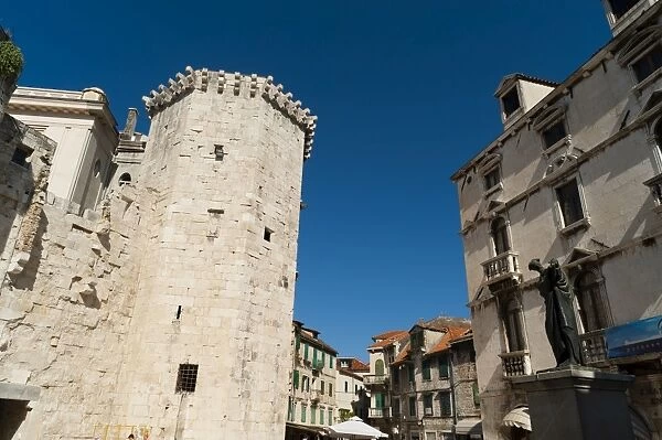 Venetian Tower, Vocni trg (Fruit Square), Split, region of Dalmatia, Croatia, Europe