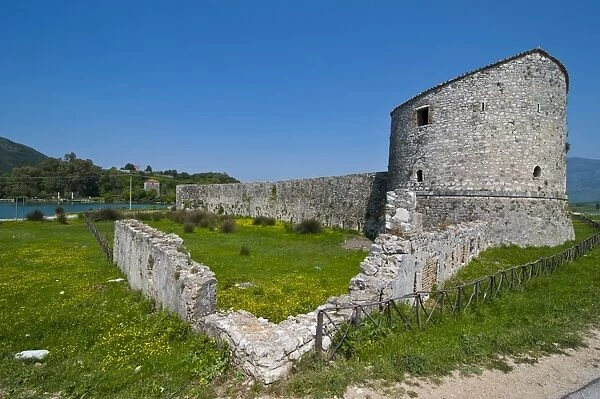 Venzian Triangle castle near Butrint, Albania, Europe