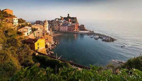 Vernazza in sunset light, Cinque Terre National Park, UNESCO World Heritage Site
