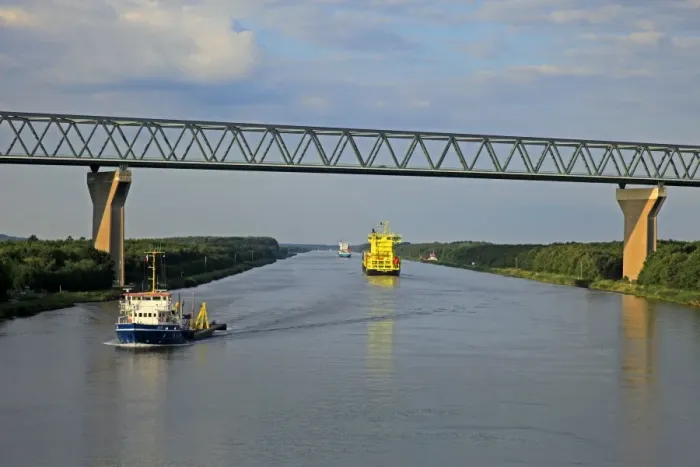 Framed Print : Vessels on Kiel Canal near Brunsbuttel, Schleswig-Holstein, Germany, Europe Framed Print : Vessels on Kiel Canal near Brunsbuttel, Schleswig-Holstein, Germany, Europe