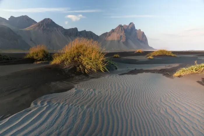 Framed Print : Vestrahorn Mountain range and black volcanic beach, Stokksnes, South Iceland, Polar Framed Print : Vestrahorn Mountain range and black volcanic beach, Stokksnes, South Iceland, Polar
