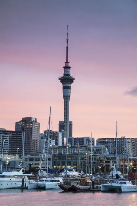 Framed Print : Viaduct Harbour and Sky Tower at sunset, Auckland, North Island, New Zealand, Pacific Framed Print : Viaduct Harbour and Sky Tower at sunset, Auckland, North Island, New Zealand, Pacific
