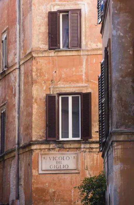 Framed Print : Vicolo Del Giglio street sign, Rome, Lazio, Italy, Europe
