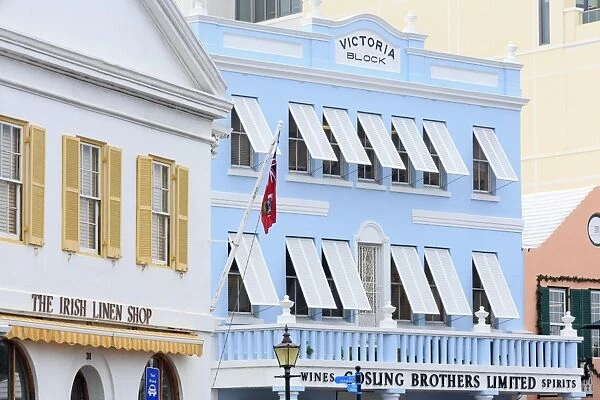 Victoria Block on Front Street in Hamilton City, Pembroke Parish, Bermuda, Central America