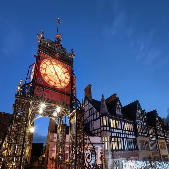 Framed Print : The Victorian Eastgate Clock on the city walls at night, Eastgate Street, Chester, Cheshire, England, United Kingdom, Europe Framed Print : The Victorian Eastgate Clock on the city walls at night, Eastgate Street, Chester, Cheshire, England, United Kingdom, Europe