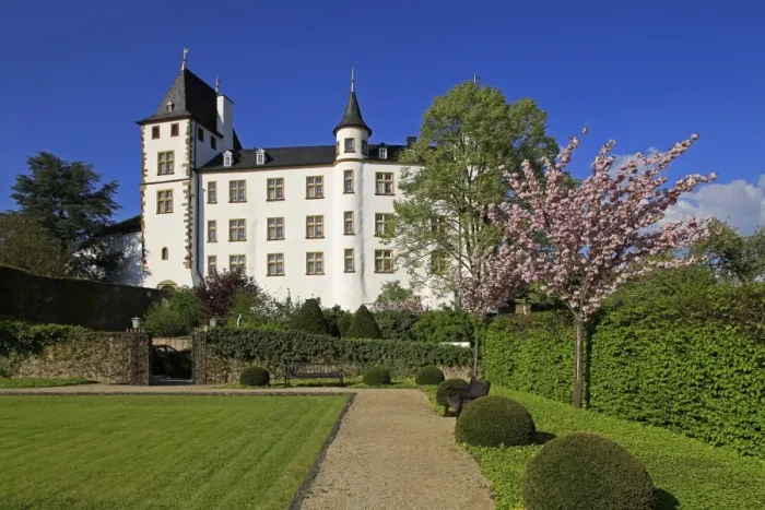 Framed Print : Victors Residenz Hotel Schloss Berg, Nennig on Upper Moselle River, Saarland, Germany Framed Print : Victors Residenz Hotel Schloss Berg, Nennig on Upper Moselle River, Saarland, Germany