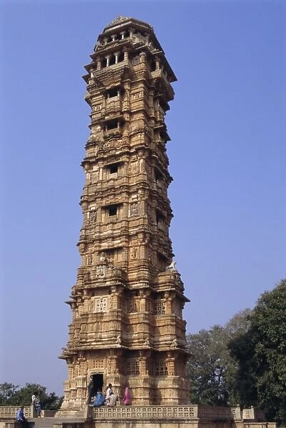 Victory tower in the fort at Chittorgarh