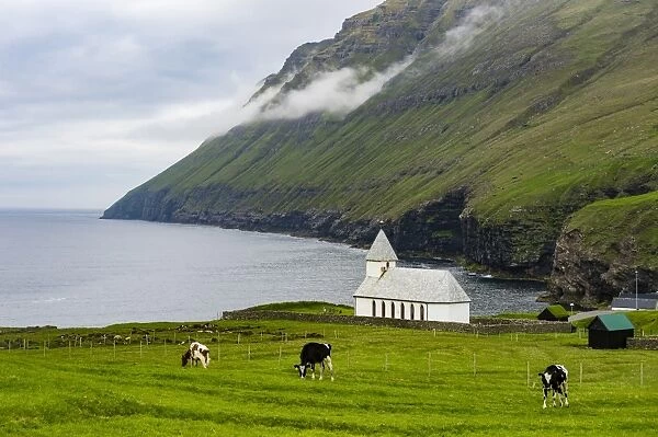 Vidareidi church in Vidoy, Faroe Islands, Denmark, Europe