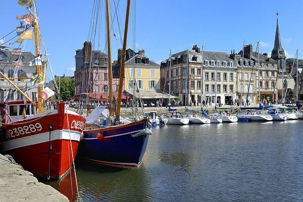 The Vieux Bassin (Old Harbour) and St. Catherines Quay, Honfleur, Calvados, Basse Normandie