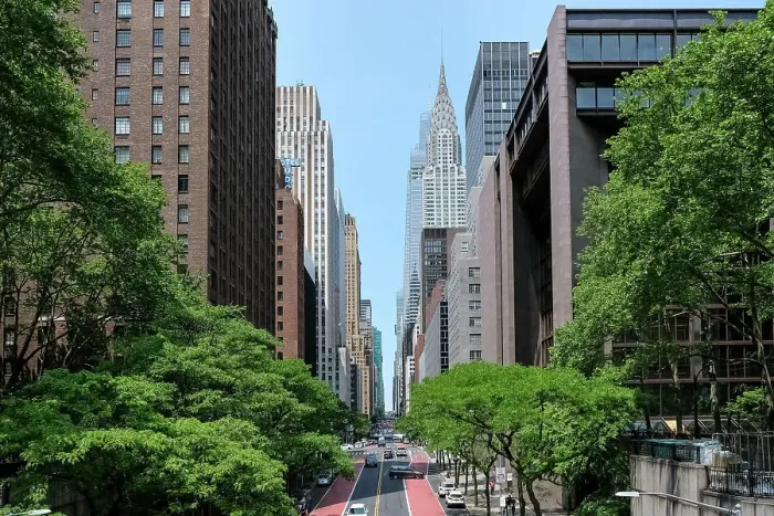 Framed Print : View of 42nd Street, a significant crosstown avenue, from the Tudor City Overpass (Tudor City Btidge), Manhattan borough of New York City, United States of America, North America Framed Print : View of 42nd Street, a significant crosstown avenue, from the Tudor City Overpass (Tudor City Btidge), Manhattan borough of New York City, United States of America, North America