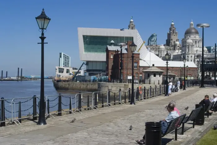 Framed Print : View from Albert Dock, towards the new Museum of Liverpool and the Three Graces Framed Print : View from Albert Dock, towards the new Museum of Liverpool and the Three Graces