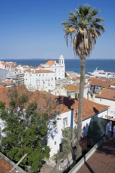 View of Alfama district and Lisbon harbour