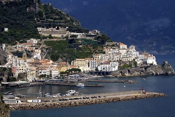 View of Amalfi, Amalfi Coast, UNESCO World Heritage Site, Campania, Italy, Europe