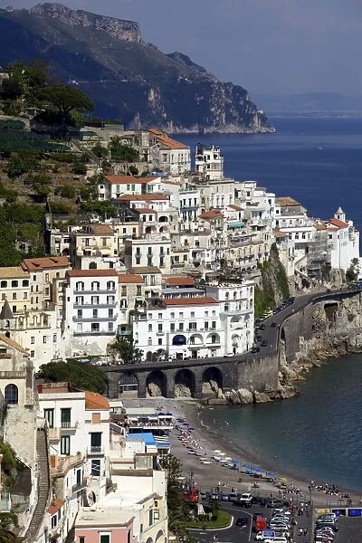 View of Amalfi from the coast, Amalfi Coast, UNESCO World Heritage Site