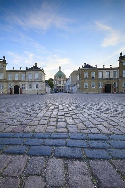 View of Amalienborg Palace towards Marble Church from Palace Square, Copenhagen, Denmark