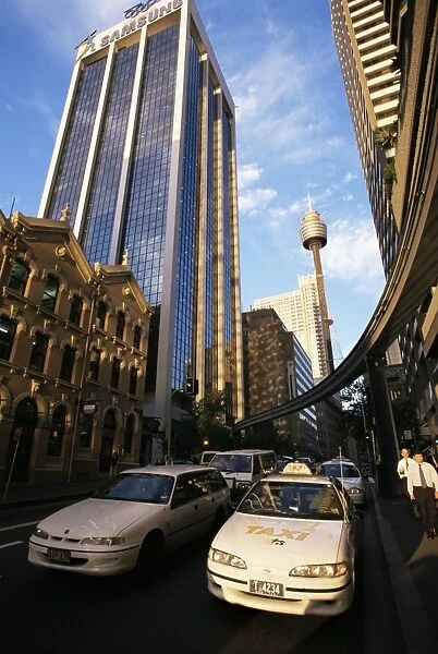View to AMP Tower from Market Street, Sydney, New South Wales, Australia, Pacific