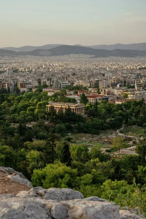 Framed Print : View of Ancient Agora and Athens City centre, Athens, Attica, Greece, Europe Framed Print : View of Ancient Agora and Athens City centre, Athens, Attica, Greece, Europe