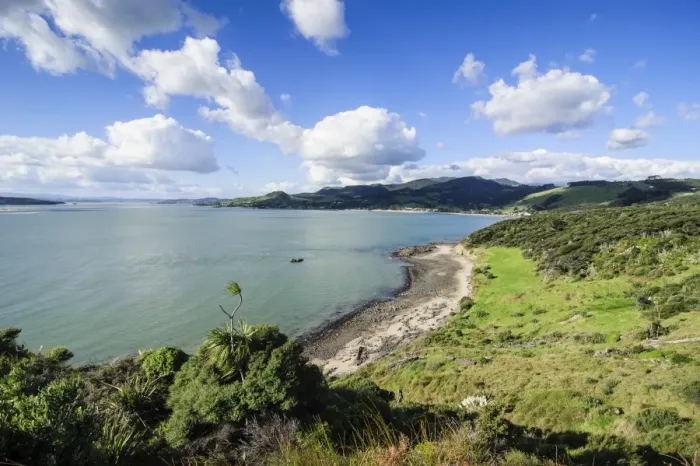 Framed Print : View of the Arai-Te-Uru Recreation Reserve, south end of Hokianga harbour, Northland, North Island, New Zealand, Pacific