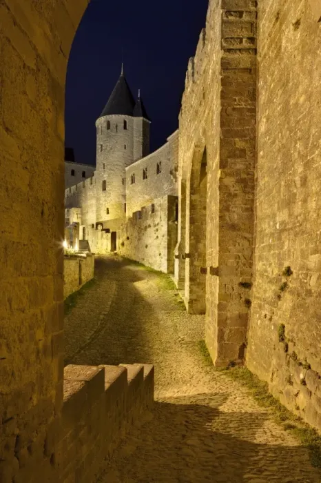 Framed Print : View through an archway in La Cite, Carcassonne, UNESCO World Heritage Site, Languedoc-Roussillon, France, Europe Framed Print : View through an archway in La Cite, Carcassonne, UNESCO World Heritage Site, Languedoc-Roussillon, France, Europe