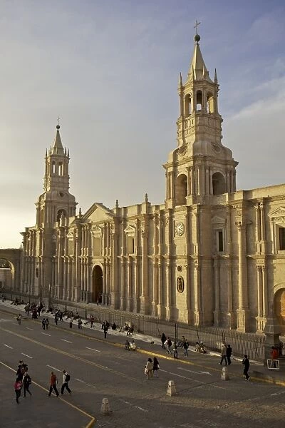 View of Arequipa Cathedral, Plaza de Armas, Arequipa, peru, peruvian, south america, south american, latin america, latin american South America