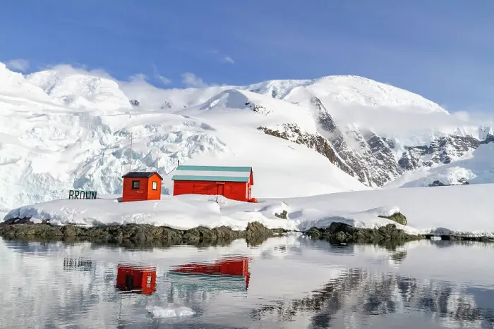 Framed Print : View of the Argentine base Almirante Brown, named after Guillermo Brown of the Argentine Navy, Paradise Bay, Antarctica, Polar Regions Framed Print : View of the Argentine base Almirante Brown, named after Guillermo Brown of the Argentine Navy, Paradise Bay, Antarctica, Polar Regions