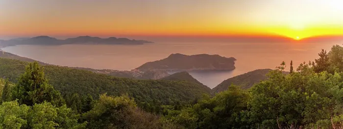 Framed Print : View of Assos, coastline, sea and hills at sunset, Kefalonia, Ionian Islands, Greek Islands, Greece, Europe Framed Print : View of Assos, coastline, sea and hills at sunset, Kefalonia, Ionian Islands, Greek Islands, Greece, Europe