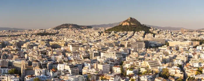 Framed Print : View of Athens and Likavitos Hill over the rooftops of the Plaka District from The Acropolis Framed Print : View of Athens and Likavitos Hill over the rooftops of the Plaka District from The Acropolis
