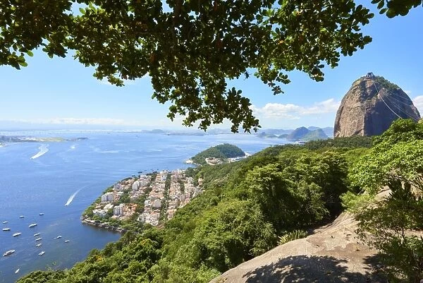 View from atop Morro da Urca with Sugarloaf mountain to the right, Rio de Janeiro