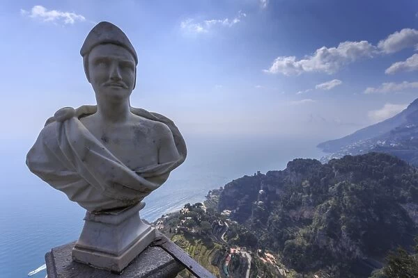 View down to Atrani, from Terrace of Infinity, Gardens of Villa Cimbrone, Ravello