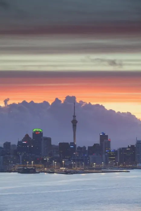 Framed Print : View of Auckland at sunset, Auckland, North Island, New Zealand, Pacific Framed Print : View of Auckland at sunset, Auckland, North Island, New Zealand, Pacific