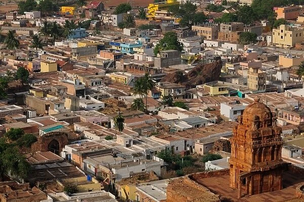 View of Badami town, Karnataka, India, Asia
