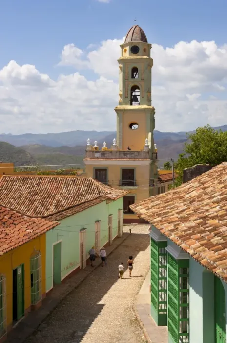 Framed Print : View from the balcony of the Museo Romantico towards the tower of Iglesia y Convento de San Francisco, Trinidad, UNESCO World Heritage Site, Cuba, West Indies Framed Print : View from the balcony of the Museo Romantico towards the tower of Iglesia y Convento de San Francisco, Trinidad, UNESCO World Heritage Site, Cuba, West Indies