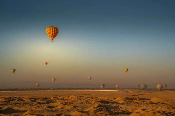 Framed Print : View of other balloons from hot air balloon over Luxor at sunrise, Luxor, Egypt, Africa Framed Print : View of other balloons from hot air balloon over Luxor at sunrise, Luxor, Egypt, Africa