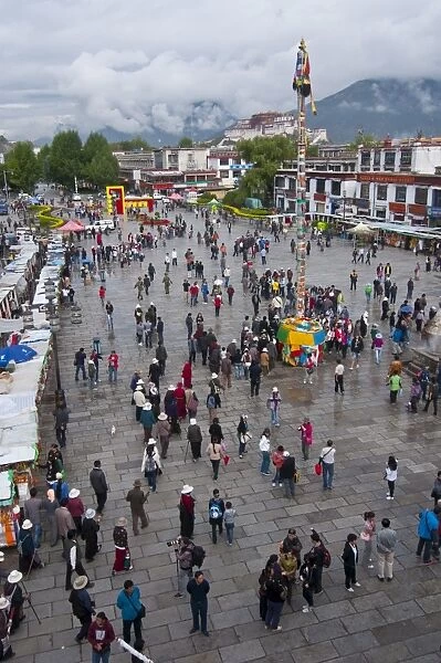 View over the Barkhor, a public square located around Jokhang Temple in Lhasa