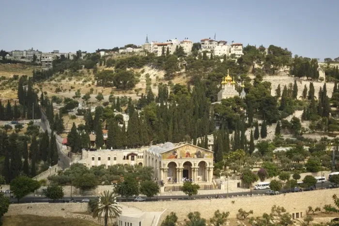 Framed Print : View over the Basilica of the Agony, Gethsemane, and the Maria Magdalena church on Mount of Olives, Jerusalem, Israel, Middle East Framed Print : View over the Basilica of the Agony, Gethsemane, and the Maria Magdalena church on Mount of Olives, Jerusalem, Israel, Middle East