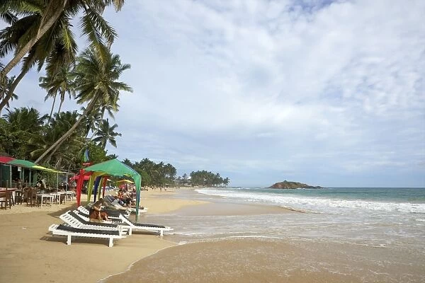 View of the beach at Mirissa, South Coast, Sri Lanka, Asia